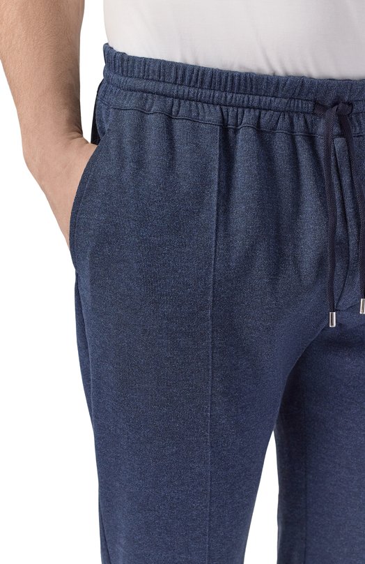 Брюки из хлопка и шелка Cortigiani 4AF631 Синий  4AF631 Фото 5