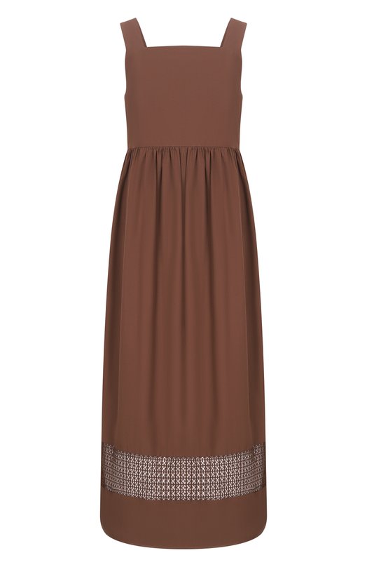 Хлопковое платье Weekend Max Mara WKDG0LA Коричневый WKDG0LA