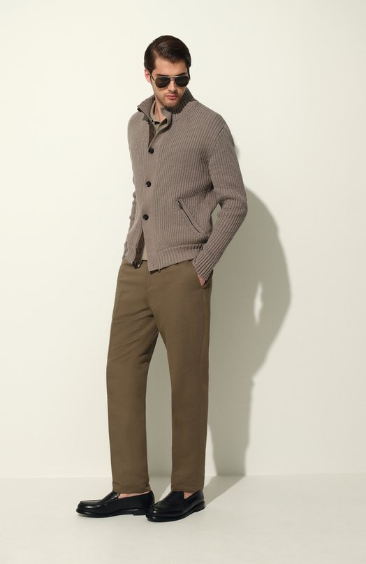 Хлопковый кардиган Brioni UMIF0L-PAK10 Бежевый  UMIF0L-PAK10 Фото 7