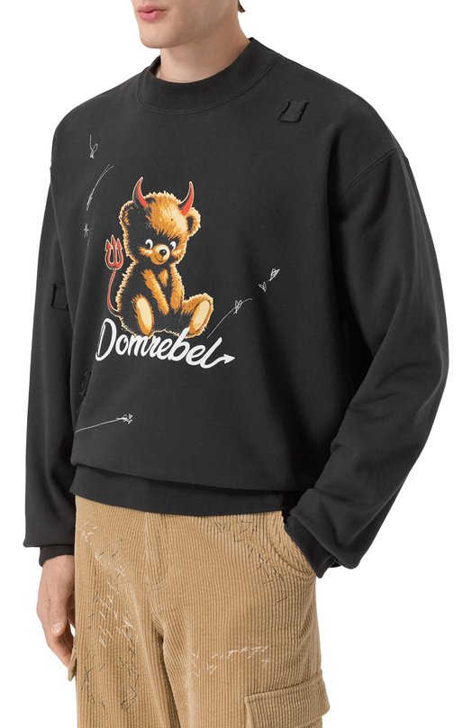 Хлопковый свитшот DOMREBEL M DIABL0 BEAR/SWEATSHIRT Серый  M DIABL0 BEAR/SWEATSHIRT Фото 3