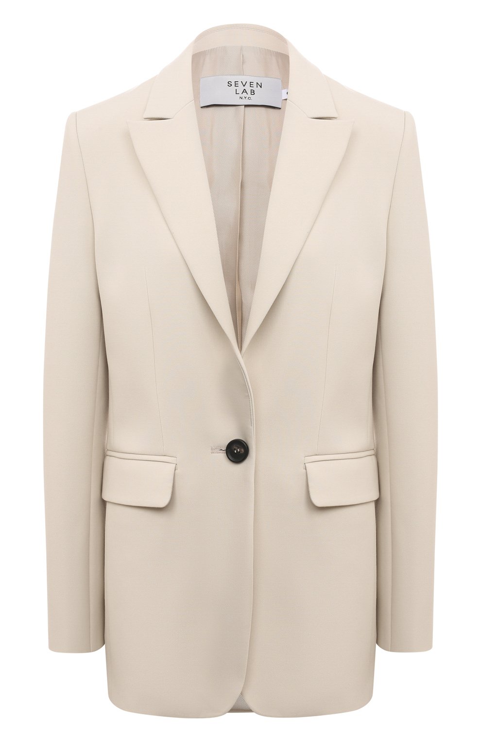 Жакет из вискозы SEVEN LAB кремового цвета по цене 24260 руб., арт. SJK1.01.110.97, фото 1 Жакет из вискозы SEVEN LAB, арт. SJK1.01.110.97, фото 1