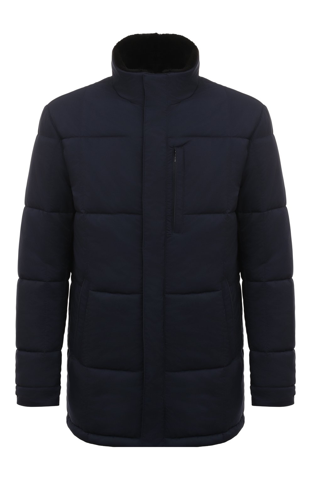 Куртка с воротником из нутрии MVST темно-синего цвета по цене 328000 руб., арт. 53453, фото 1 Куртка с воротником из нутрии MVST, арт. 53453, фото 1