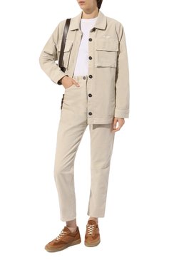 Женская куртка AERONAUTICA MILITARE светло-бежевого цвета, арт. 232/AC013DCT3018 | Фото 2 (Кросс-КТ: Куртка; Рукава: Длинные; Материал сплава: Проставлено; Материал внешний: Хлопок; Драгоценные камни: Проставлено; Длина (верхняя одежда): Короткие; Стили: Кэжуэл)
