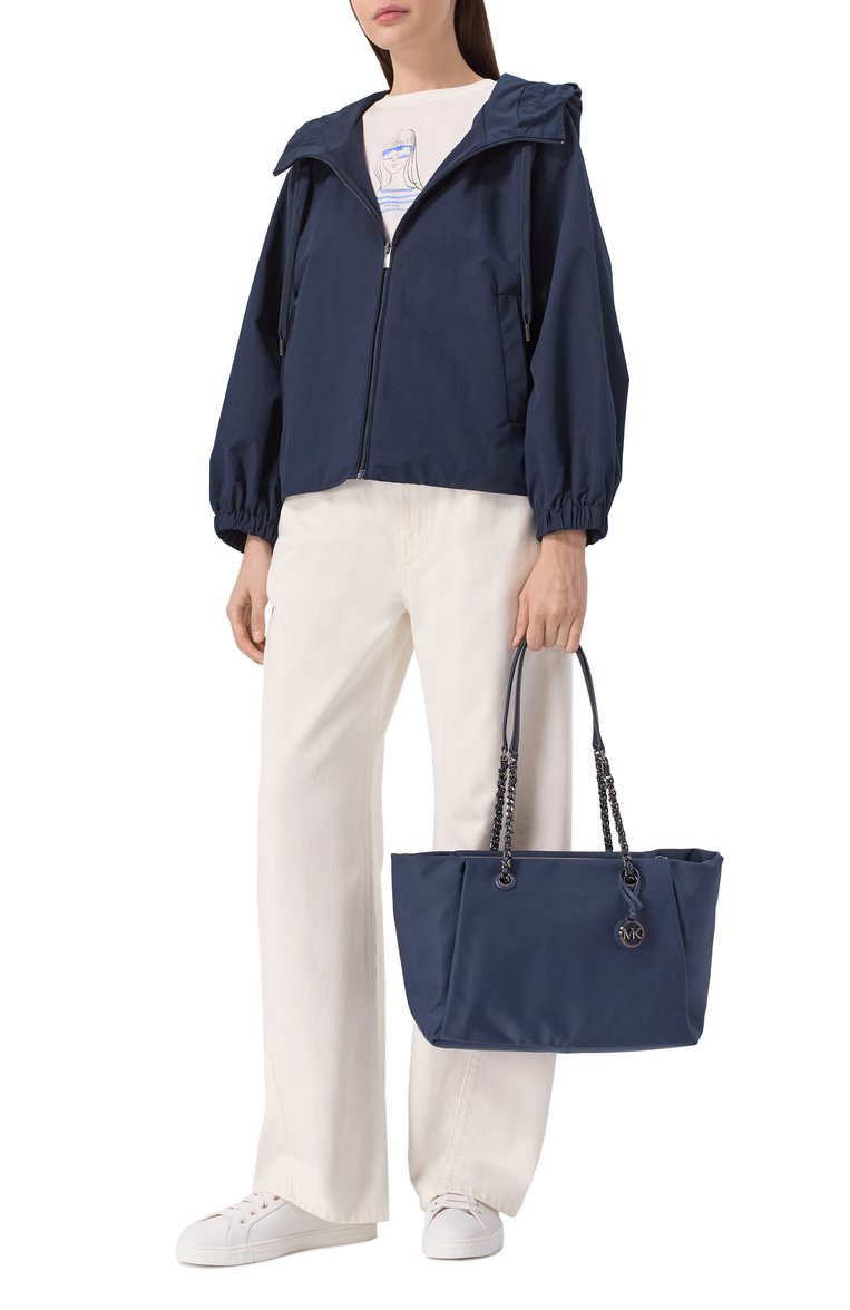 Женская сумка-тоут georgia MICHAEL MICHAEL KORS темно-синего цвета, арт. 30R5SI0T1C | Фото 8 (Размер: large; Материал: Текстиль)