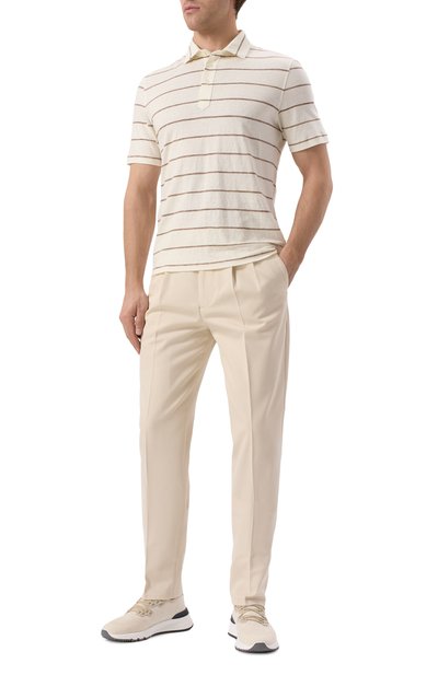 Поло изо льна и хлопка BRUNELLO CUCINELLI, арт. MW8343936P, фото 2