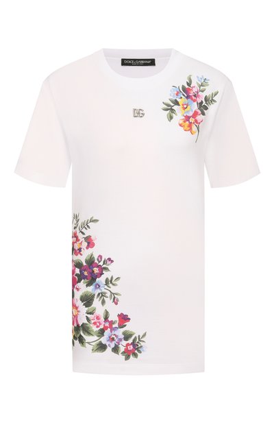 Женская хлопковая футболка DOLCE & GABBANA, арт. F8U04T/GDDQ0