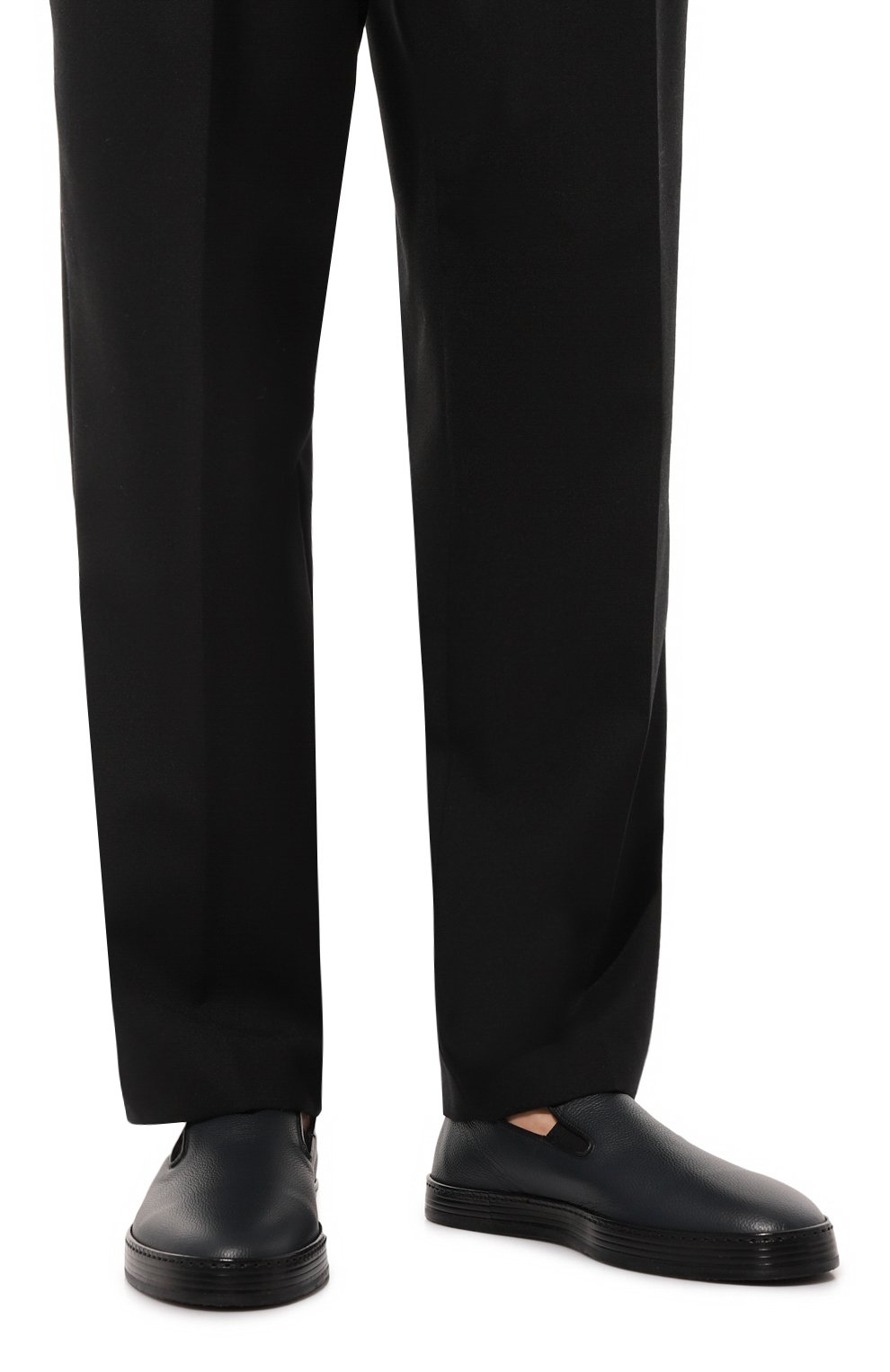 Кожаные слипоны CANALI темно-синего цвета по цене 54900 руб., арт. 611238/RA01017, фото 3 Кожаные слипоны CANALI, арт. 611238/RA01017, фото 3