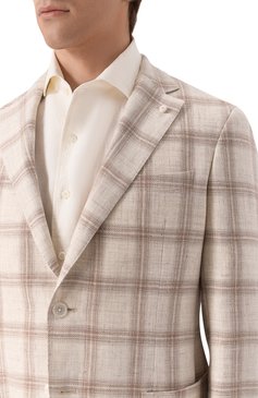 Пиджак изо льна и шерсти LUIGI BIANCHI, арт. 2403/52077, фото 7