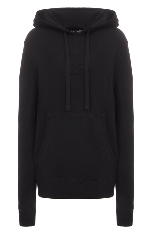 Худи из шерсти и кашемира Dolce & Gabbana FXXB4T/JFMFC Чёрный FXXB4T/JFMFC