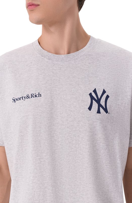 Хлопковая футболка Sporty and Rich T0043623633GY03 Серый  T0043623633GY03 Фото 5