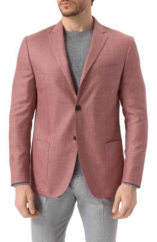 Пиджак из шерсти и шелка Corneliani 25X002-2518289 Розовый  25X002-2518289 Фото 5