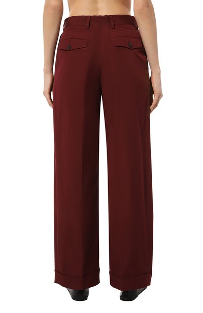 Хлопковые брюки DRIES VAN NOTEN бордового цвета по цене 56750 руб., арт. 010912-8255, фото 4 Хлопковые брюки DRIES VAN NOTEN, арт. 010912-8255, фото 4