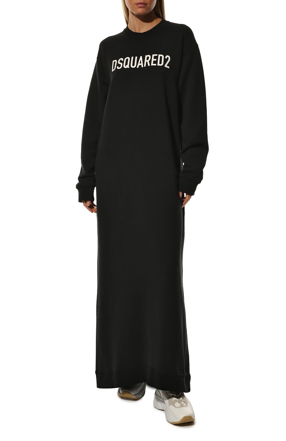 Хлопковое платье DSQUARED2 черного цвета по цене 36950 руб., арт. S75CV0559/S25539, фото 3 Хлопковое платье DSQUARED2, арт. S75CV0559/S25539, фото 3