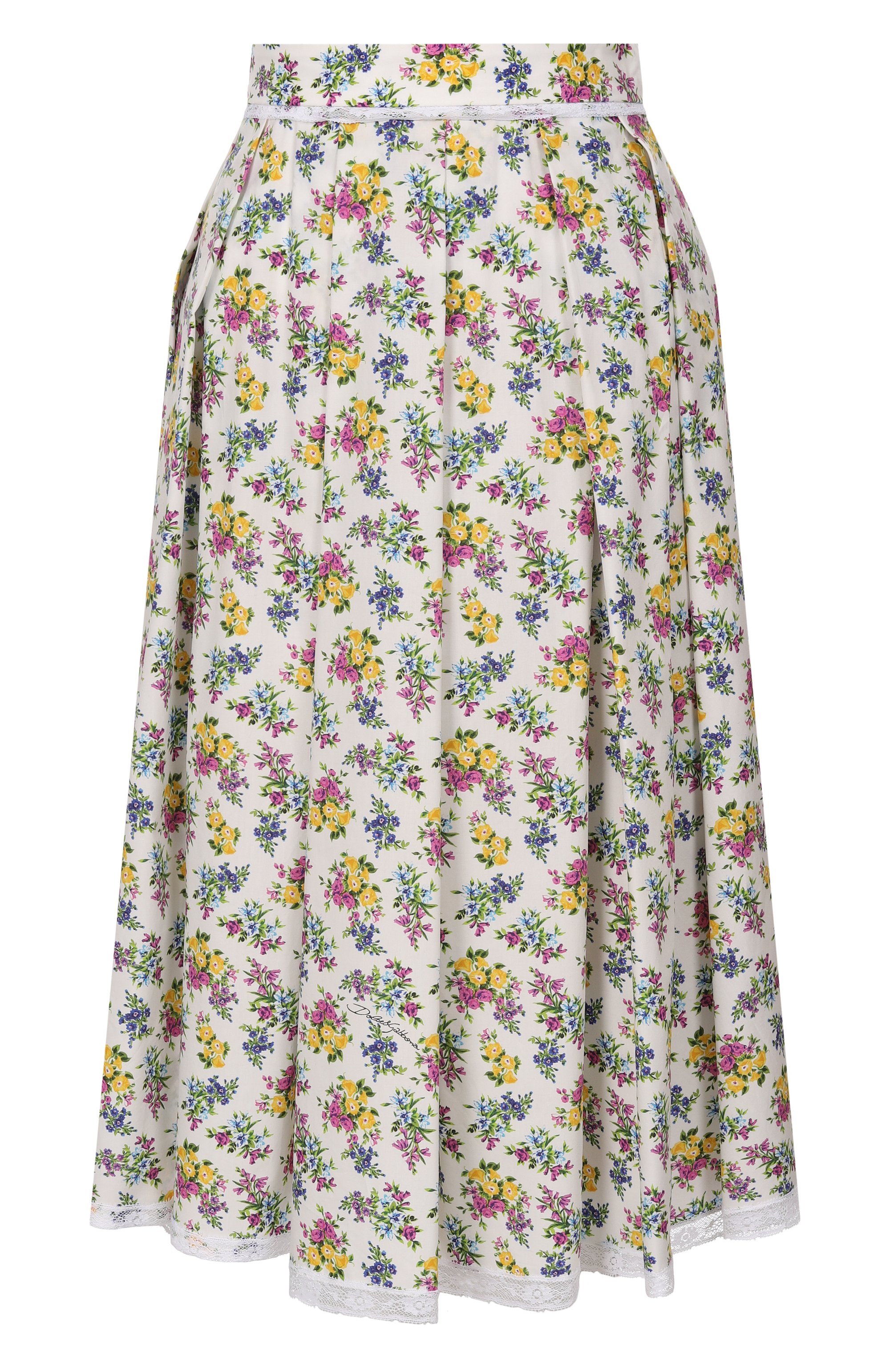 Хлопковая юбка DOLCE & GABBANA белого цвета по цене 178000 руб., арт. F4DA8T/HS5T9, фото 1 Хлопковая юбка DOLCE & GABBANA, арт. F4DA8T/HS5T9, фото 1