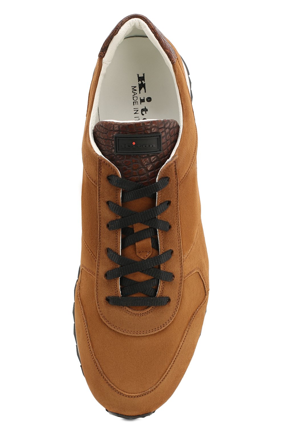 Замшевые кроссовки с отделкой из кожи крокодила KITON, арт. USSB0RIN00024, фото 5