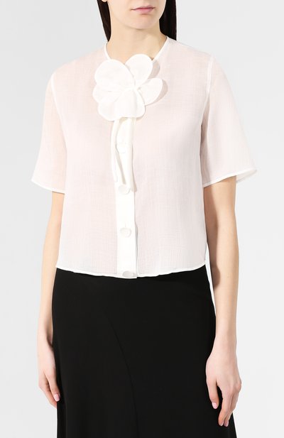 Блузка GIORGIO ARMANI белого цвета по цене 134500 руб., арт. 9SHCCZ24/TZ307, фото 3 Блузка GIORGIO ARMANI, арт. 9SHCCZ24/TZ307, фото 3
