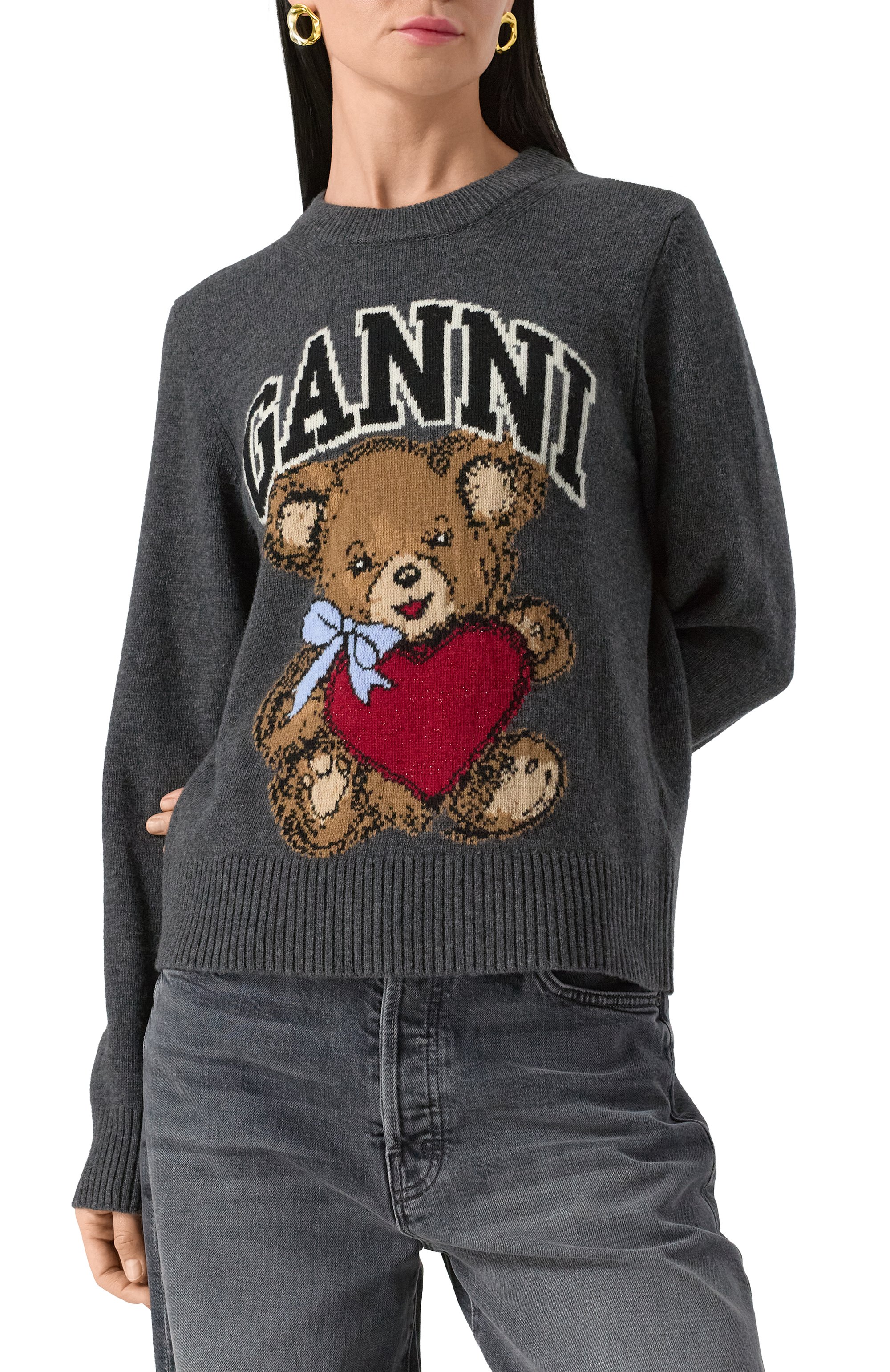 Шерстяной свитер GANNI, арт. K2370, фото 3