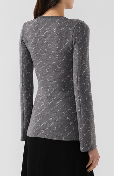 Шерстяной пуловер STELLA MCCARTNEY серого цвета по цене 54550 руб., арт. 574750/S2093, фото 4 Шерстяной пуловер STELLA MCCARTNEY, арт. 574750/S2093, фото 4