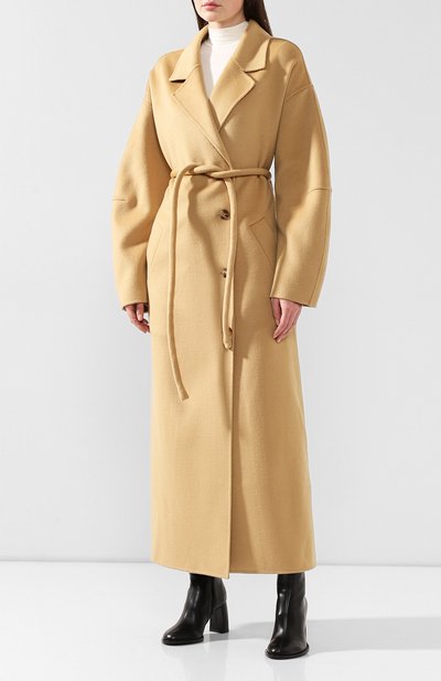 Пальто из смеси шерсти и шелка NANUSHKA, арт. L0ANE_CASHEW_D0UBLE SILK W00L BLEND, фото 3