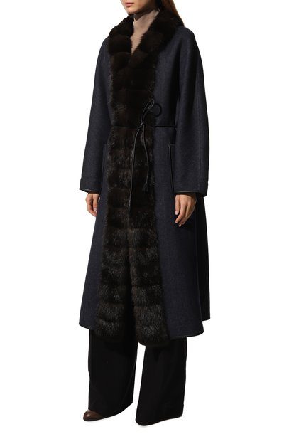 Кашемировое пальто с отделкой из меха соболя SABLEFUR, арт. 72213-sb-02, фото 3