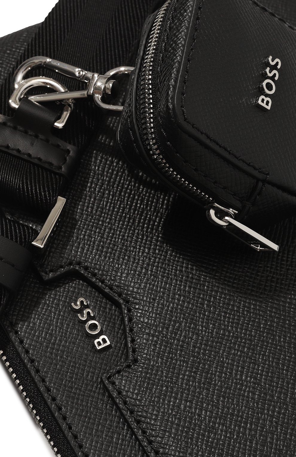 Кожаная сумка BOSS черного цвета по цене 39200 руб., арт. 50512102, фото 3 Кожаная сумка BOSS, арт. 50512102, фото 3