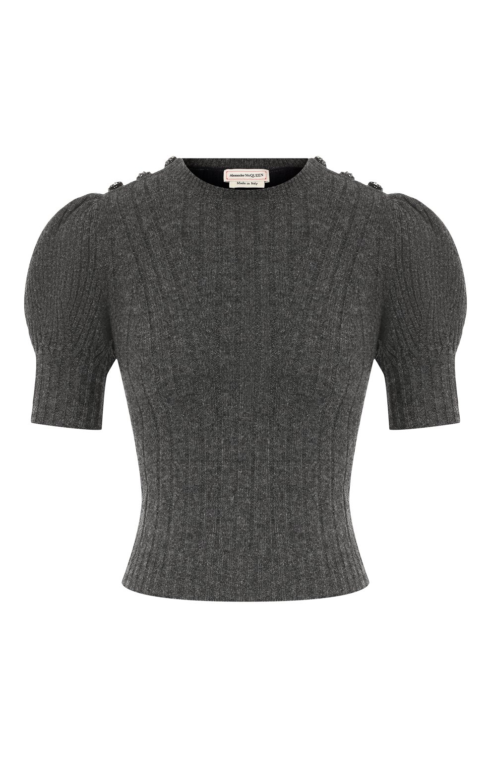 Шерстяной топ ALEXANDER MCQUEEN серого цвета по цене 118000 руб., арт. 595022/Q1AK3, фото 1 Шерстяной топ ALEXANDER MCQUEEN, арт. 595022/Q1AK3, фото 1