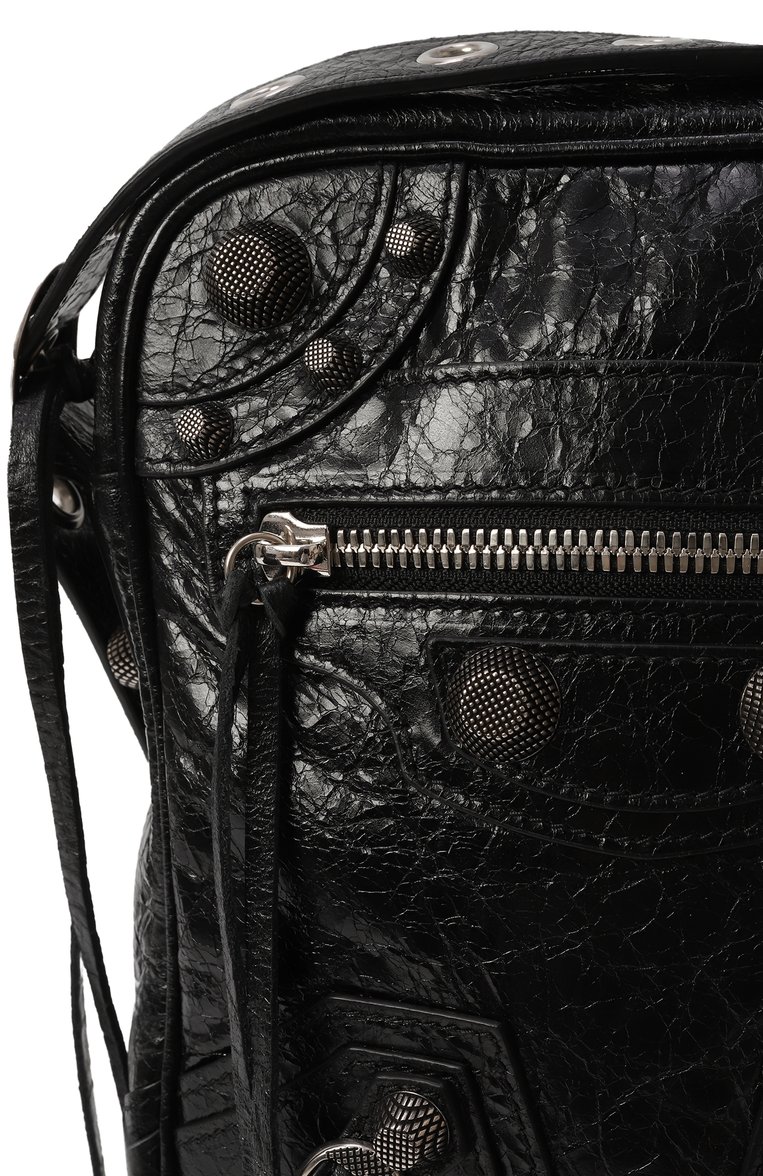 Мужская кожаная сумка le cagole BALENCIAGA черно�го цвета, арт. 719065/210KR | Фото 3 (Размер: small; Ремень/цепочка: На ремешке; Материал: Натуральная кожа)