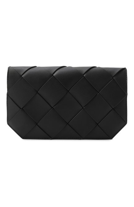 Мужской кожаное портмоне BOTTEGA VENETA черного цвета, арт. 817818/V5AJ1 | Фото 1 (Материал: Натуральная кожа; Материал сплава: Проставлено; Нос: Не проставлено)