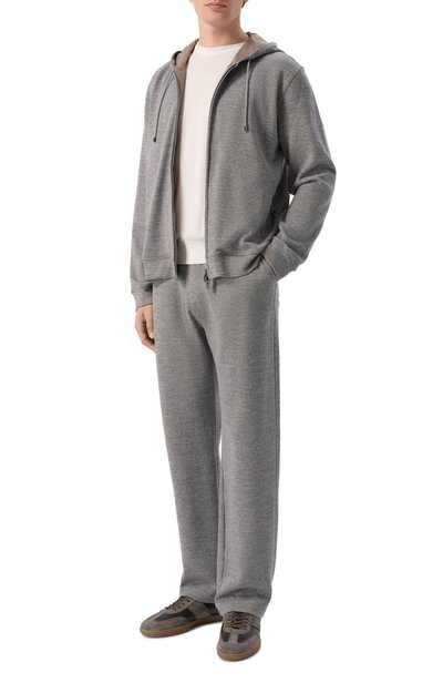 Брюки из хлопка и шерсти CORNELIANI серого цвета по цене 75700 руб., арт. 28G569/2A25015, фото 2 Брюки из хлопка и шерсти CORNELIANI, арт. 28G569/2A25015, фото 2