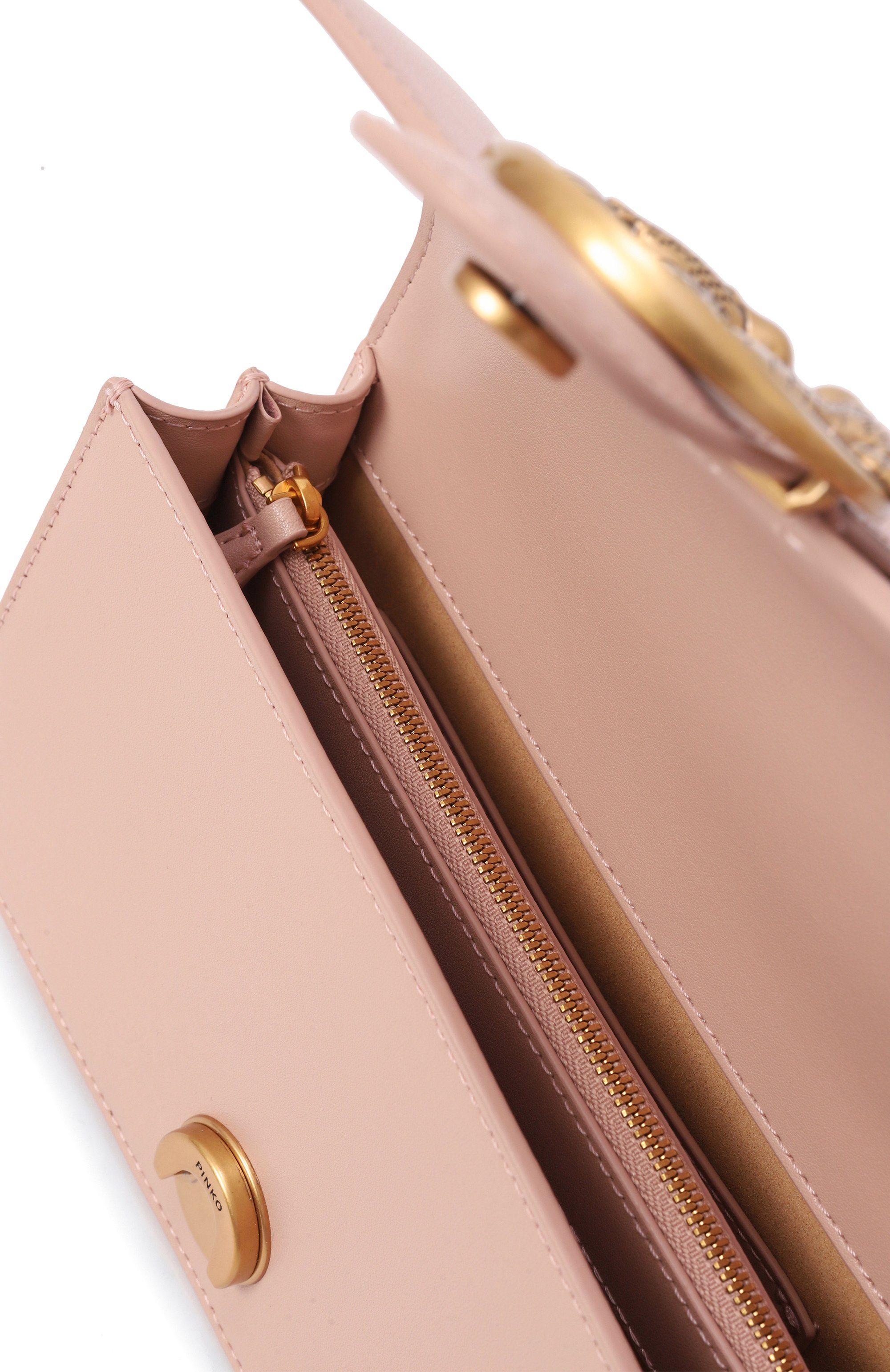 Сумка love one mini PINKO розового цвета по цене 32500 руб., арт. 100059/A0F1, фото 5 Сумка love one mini PINKO, арт. 100059/A0F1, фото 5