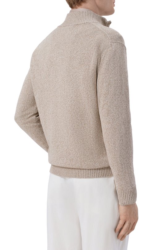 Хлопковый джемпер Andrea Campagna M5426-8076 Бежевый  M5426-8076 Фото 4