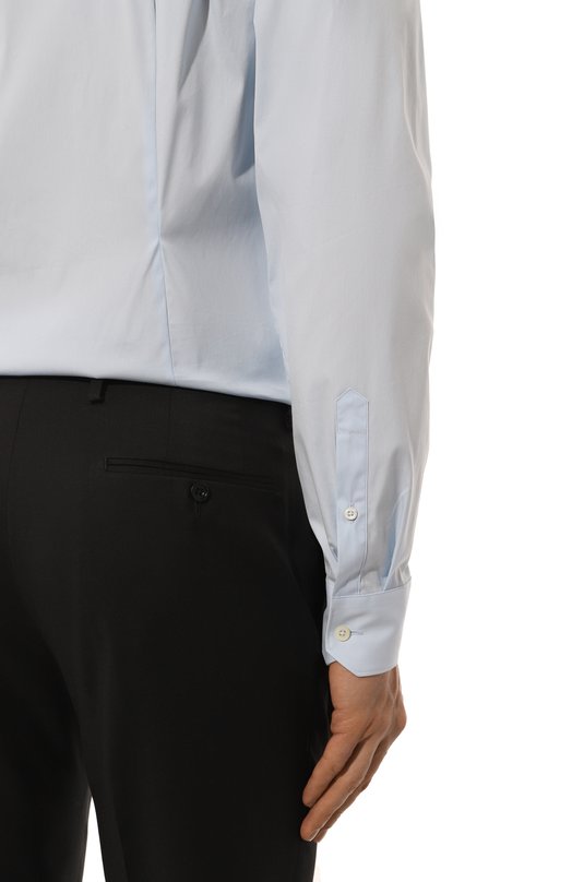 Хлопковая сорочка Corneliani 94P002-9411474 Голубой  94P002-9411474 Фото 5