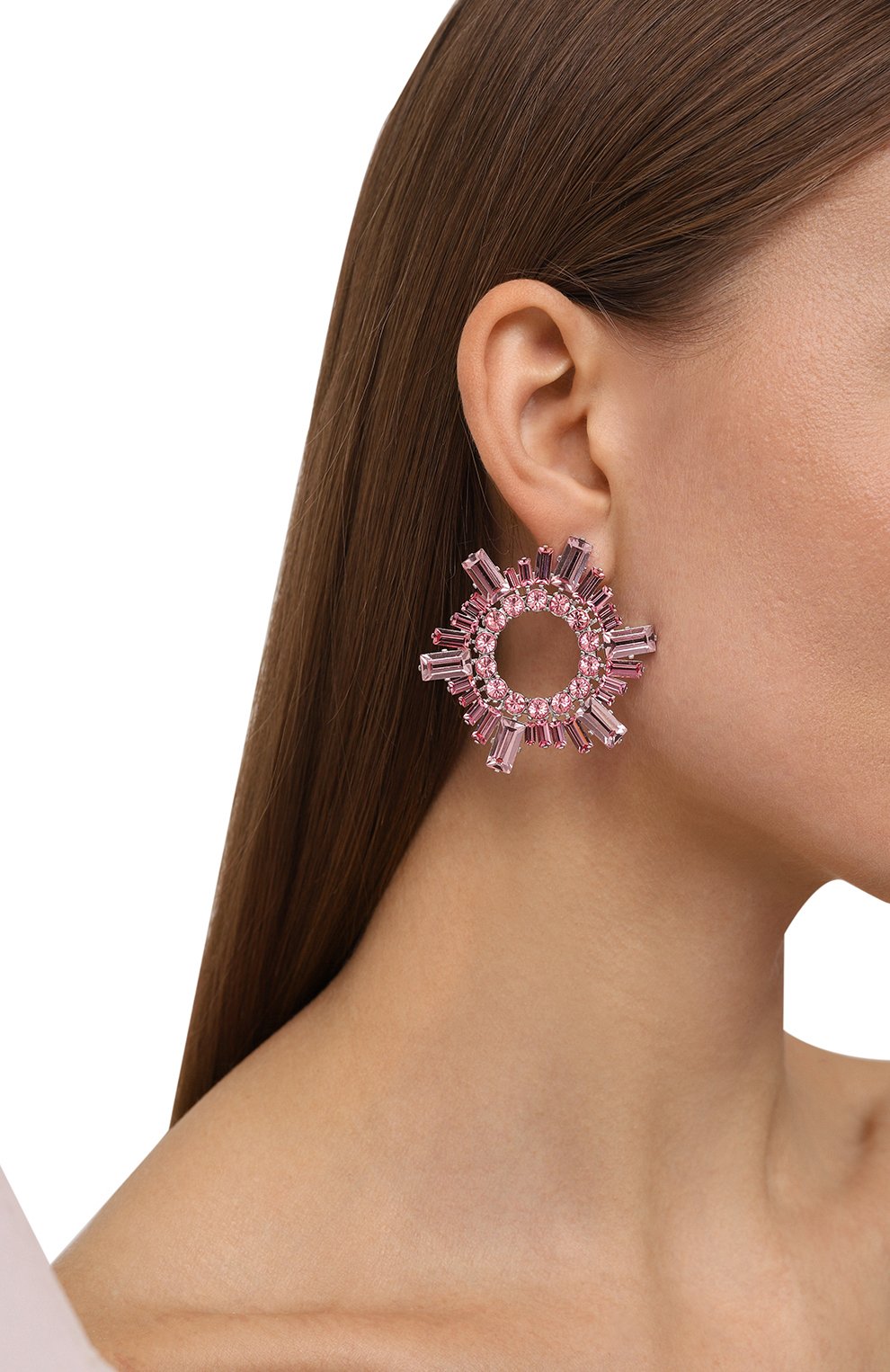 Серьги AMINA MUADDI розового цвета по цене 55750 руб., арт. MINI BEGUM EARRINGS, фото 2 Серьги AMINA MUADDI, арт. MINI BEGUM EARRINGS, фото 2