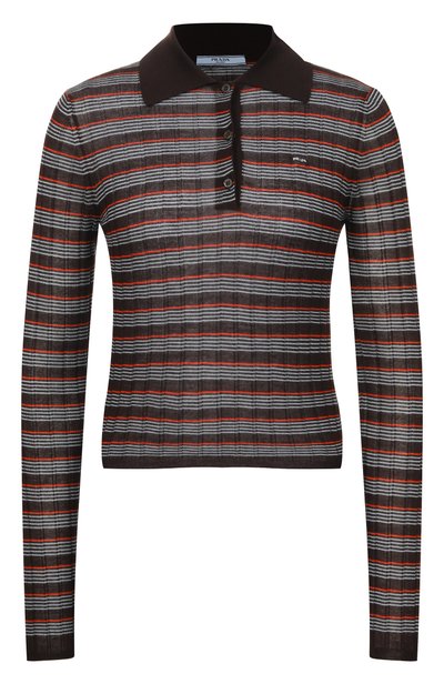 Женский поло из кашемира и шелка PRADA, арт. P24G3A/6289