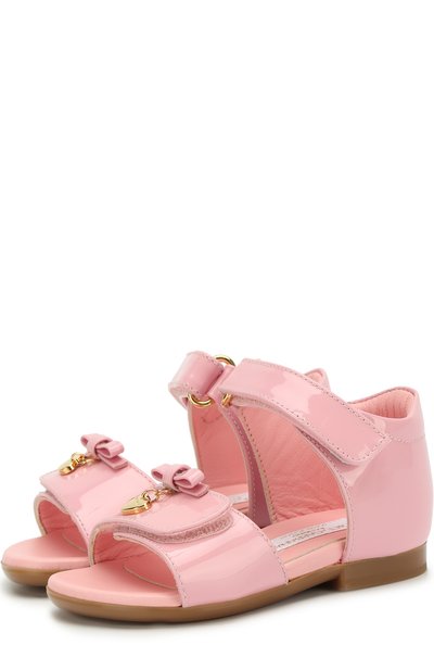 Кожаные сандалии DOLCE & GABBANA светло-розового цвета по цене 23150 руб., арт. D20045/A1328, фото 1 Кожаные сандалии DOLCE & GABBANA, арт. D20045/A1328, фото 1