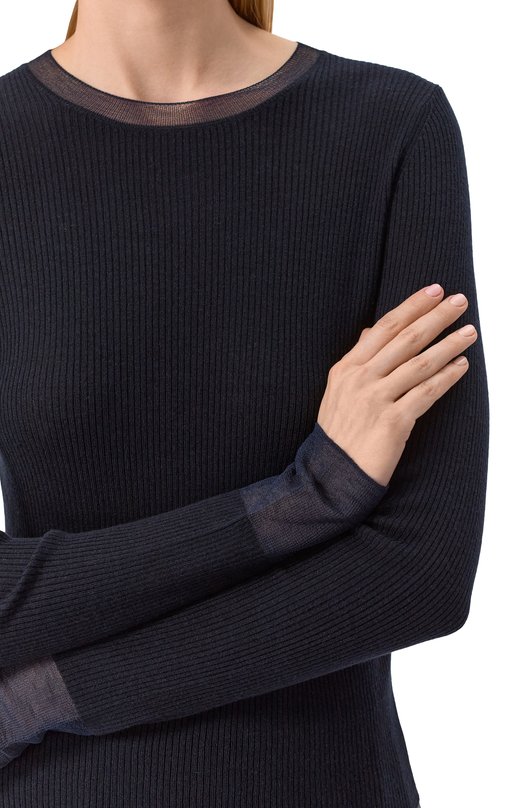 Пуловер из шелка и шерсти Max Mara Studio GIGANTE Синий  GIGANTE Фото 5