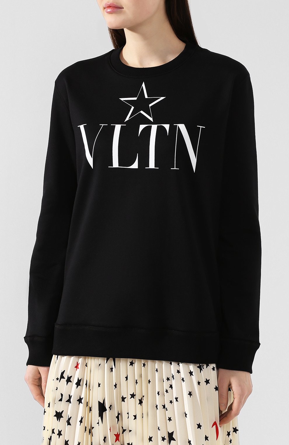 Хлопковый свитшот VALENTINO черного цвета по цене 59400 руб., арт. TB3MF05C5B3, фото 3 Хлопковый свитшот VALENTINO, арт. TB3MF05C5B3, фото 3