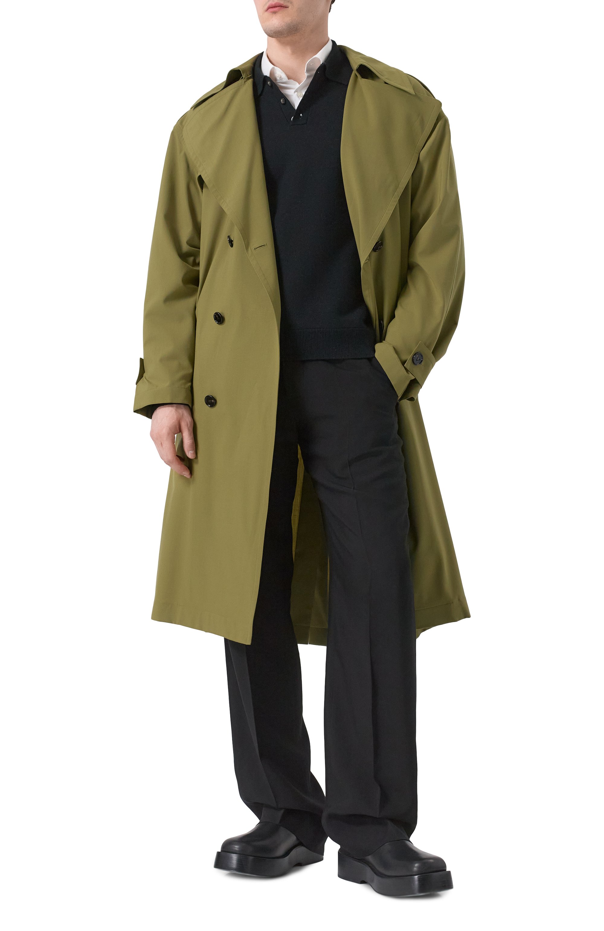 Шерстяной тренч BOTTEGA VENETA, арт. 813997/V4XP0, фото 2