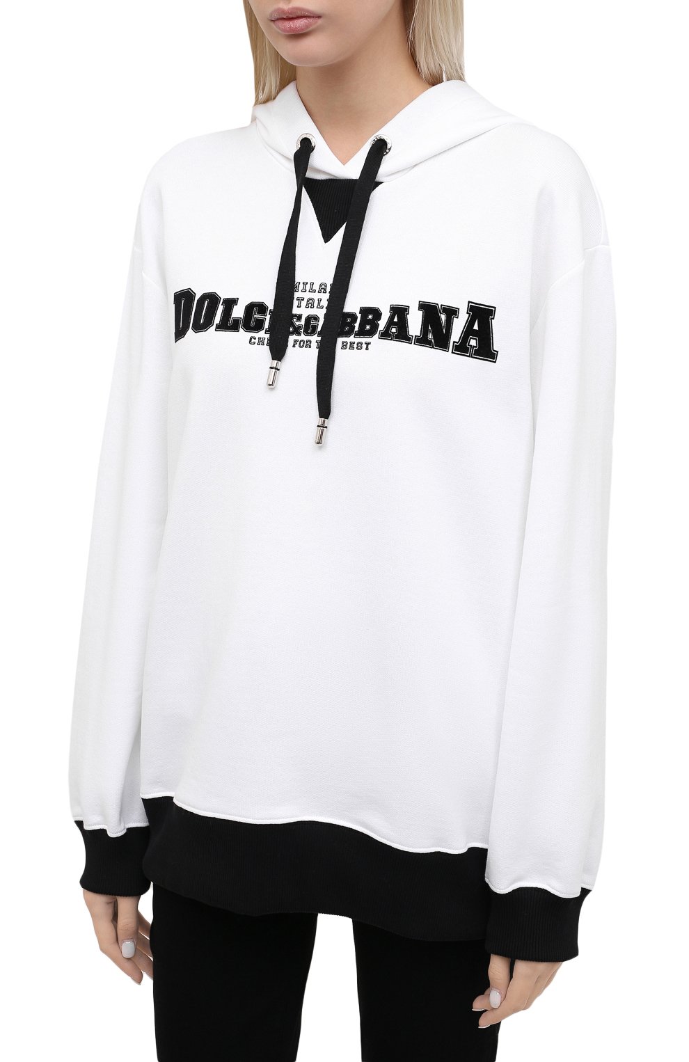 Хлопковое худи DOLCE & GABBANA белого цвета по цене 78600 руб., арт. F9I51T/G7XDP, фото 3 Хлопковое худи DOLCE & GABBANA, арт. F9I51T/G7XDP, фото 3