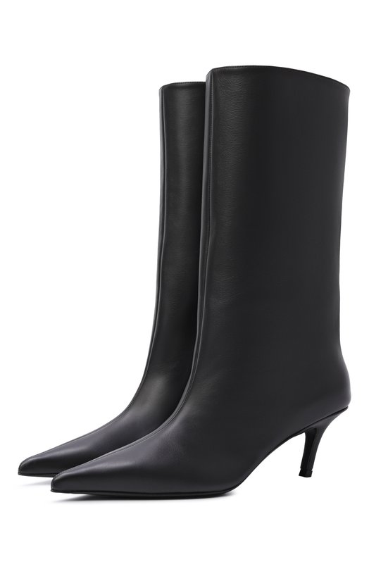 Кожаные сапоги Fiona 60 Amina Muaddi FI0NA B00T/NAPPA Чёрный FI0NA B00T/NAPPA