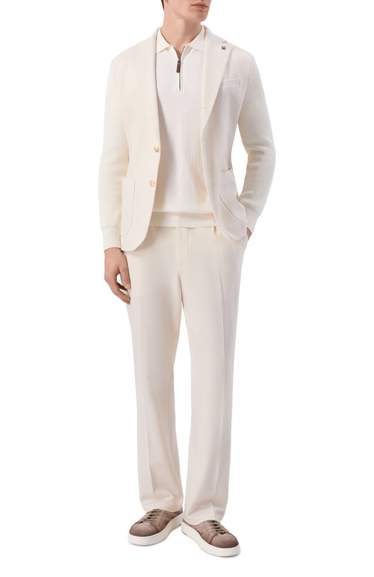 Хлопковый пиджак Gran Sasso 23133/76016 Кремовый  23133/76016 Фото 2