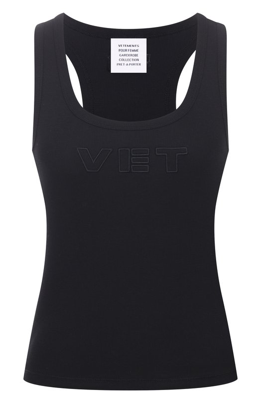 Хлопковая майка VETEMENTS WH76TT200B Чёрный WH76TT200B