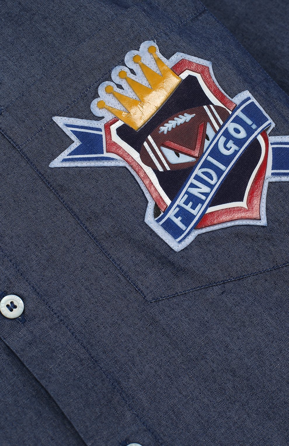 Джинсовая рубашка с нашивкой FENDI, арт. JMC054/25B/10A-12A, фото 3