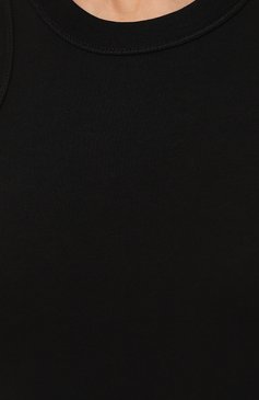 Женская хлопковая майка LOULOU STUDIO черного цвета, арт. P0S0 | Фото 5 (Длина (для топов): Стандартные; Материал сплава: Проставлено; Материал внешний: Хлопок; Драгоценные камни: Проставлено; Стили: Минимализм)