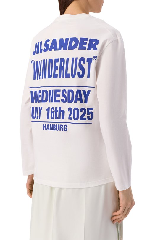 Хлопковый лонгслив Jil Sander J03GC0156/J20363 Белый  J03GC0156/J20363 Фото 4
