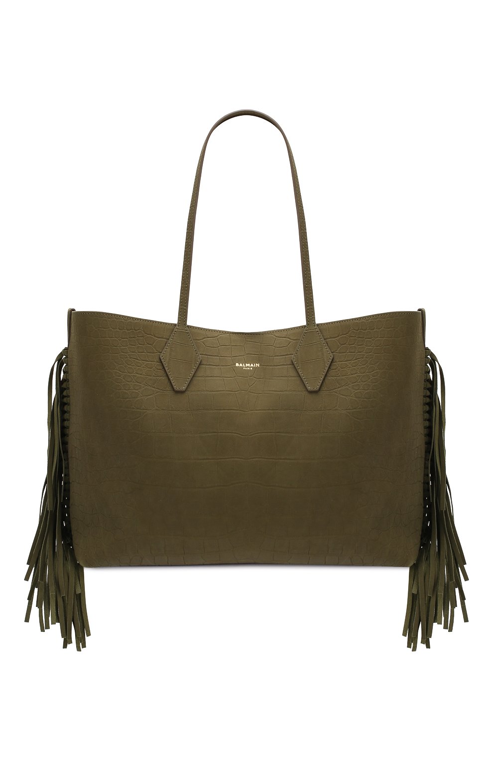 Сумка-шопер BALMAIN хаки цвета по цене 148000 руб., арт. TN1S448/LCSC, фото 1 Сумка-шопер BALMAIN, арт. TN1S448/LCSC, фото 1