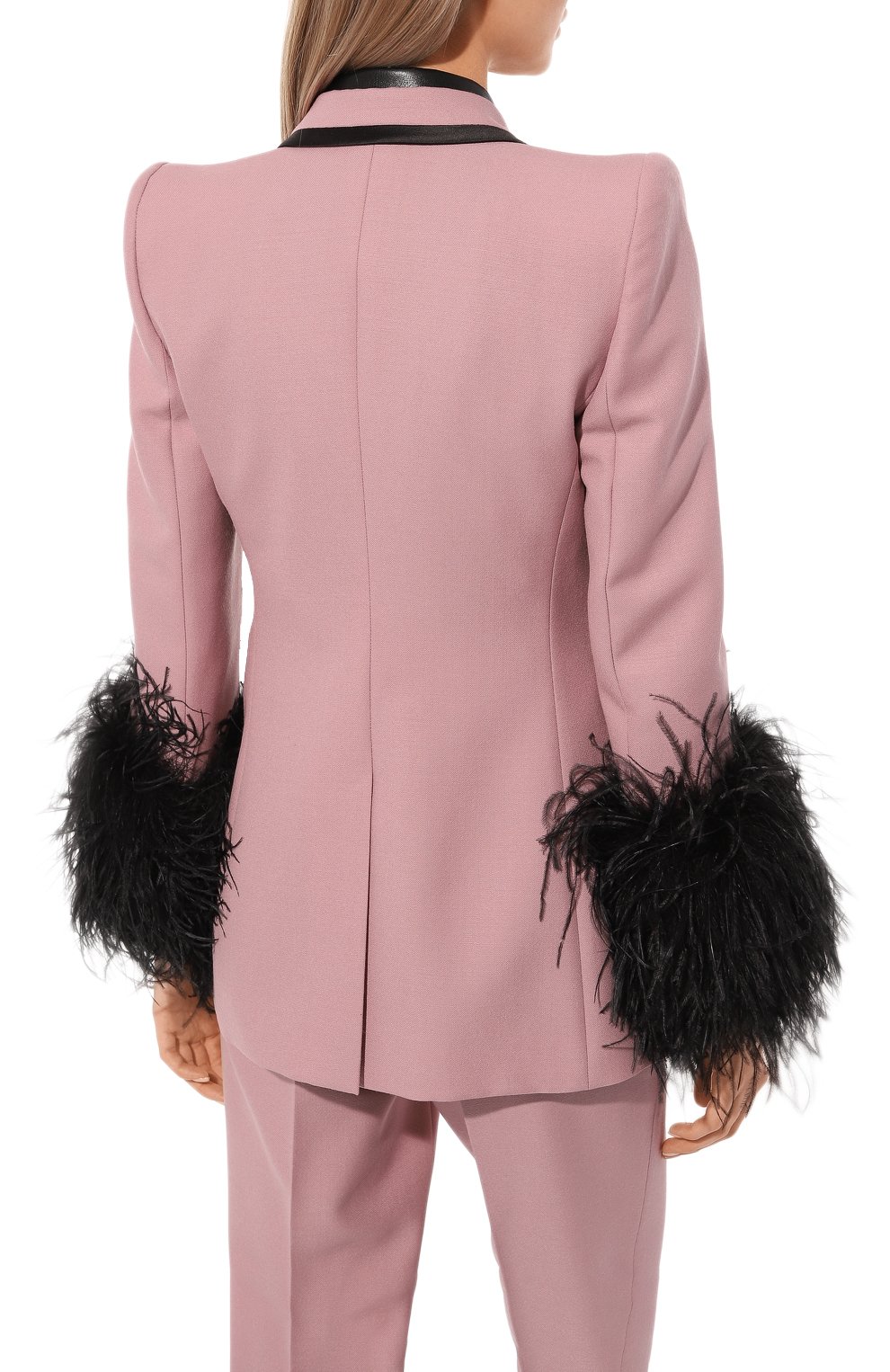 Шерстяной жакет с отделкой перьями GUCCI, арт. 681113 Z8AVY, фото 4