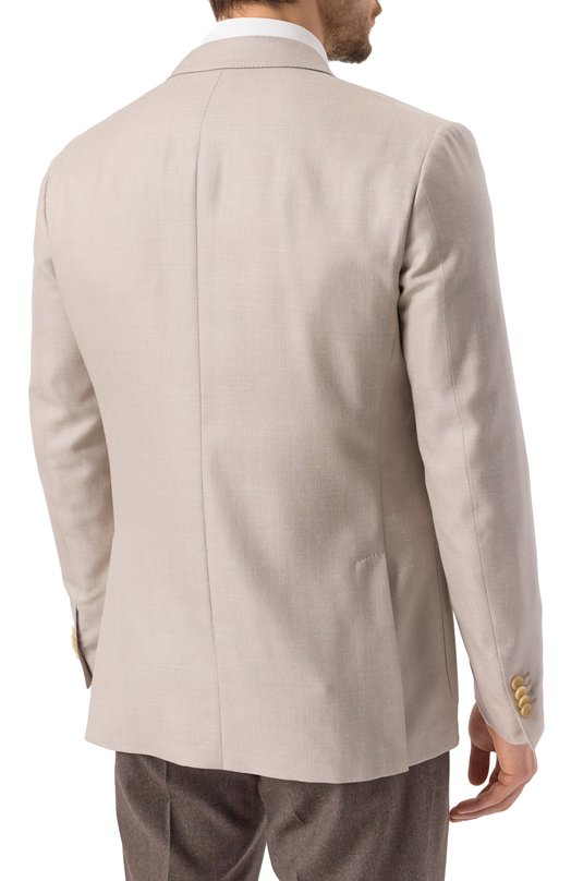 Пиджак из шерсти и шелка Corneliani 25X002-2518289 Бежевый  25X002-2518289 Фото 6
