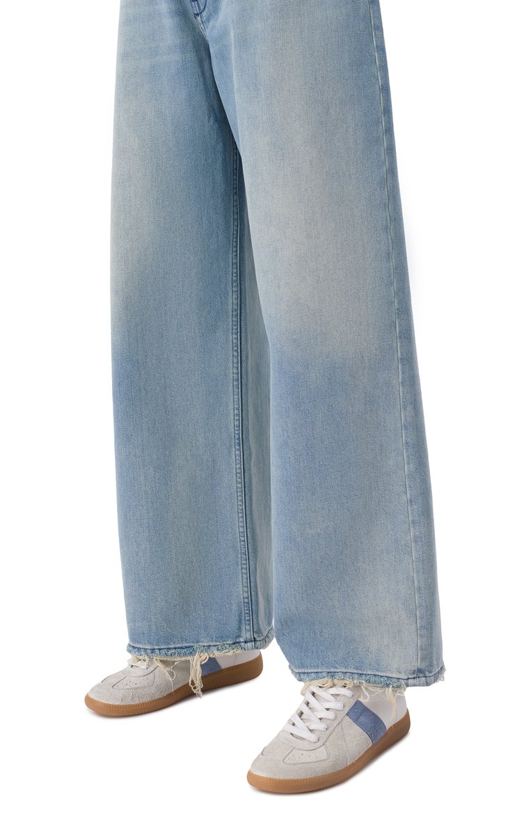Женские кожаные кеды replica MAISON MARGIELA кремового цвета, арт. S58WS0266/P8224 | Фото 3 (Материал внешний: Натуральная кожа; Подошва: Платформа; Материал внутренний: Текстиль; Стили: Кэжуэл; Кросс-КТ: Низкие; Материал утеплителя: Без утеплителя)