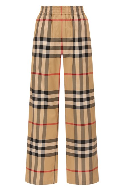 Женские хлопковые брюки BURBERRY бежевого цвета по цене 0 руб., арт. 8071101 | Фото 1
